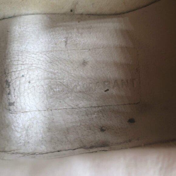 Isabel Marant Beth Lightning Bolt Sneakers Gold Metallic Cracked Leather Size 37 - Picture 11 of 13